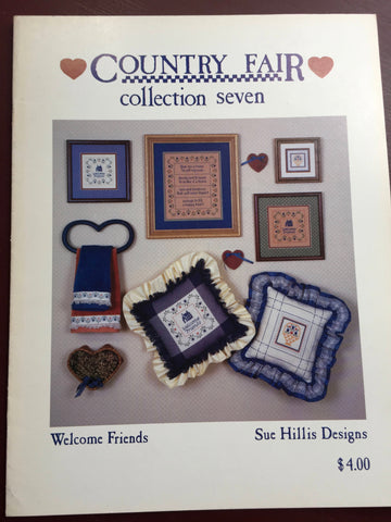 Sue Hillis Designs Country Fair Welcome Friends collection seven Vintage 1984 Cross Stitch Chart