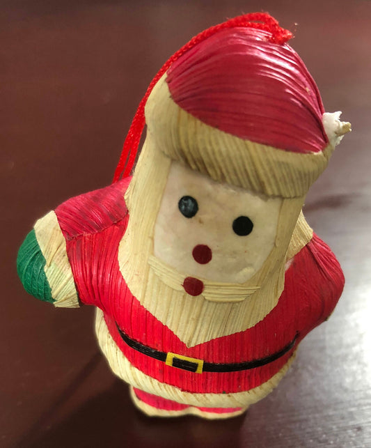Santa Cornhusk Doll Vintage Collectible Ornament