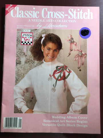 Vintage 1989 Classic Cross Stitch, by Herchners, magazine, December 1989, January 1990, Quick Gifts etc.