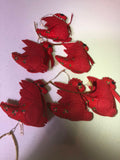Set of 6, B Mizuno, Red Dragon, Vintage 1983, Christmas Ornaments