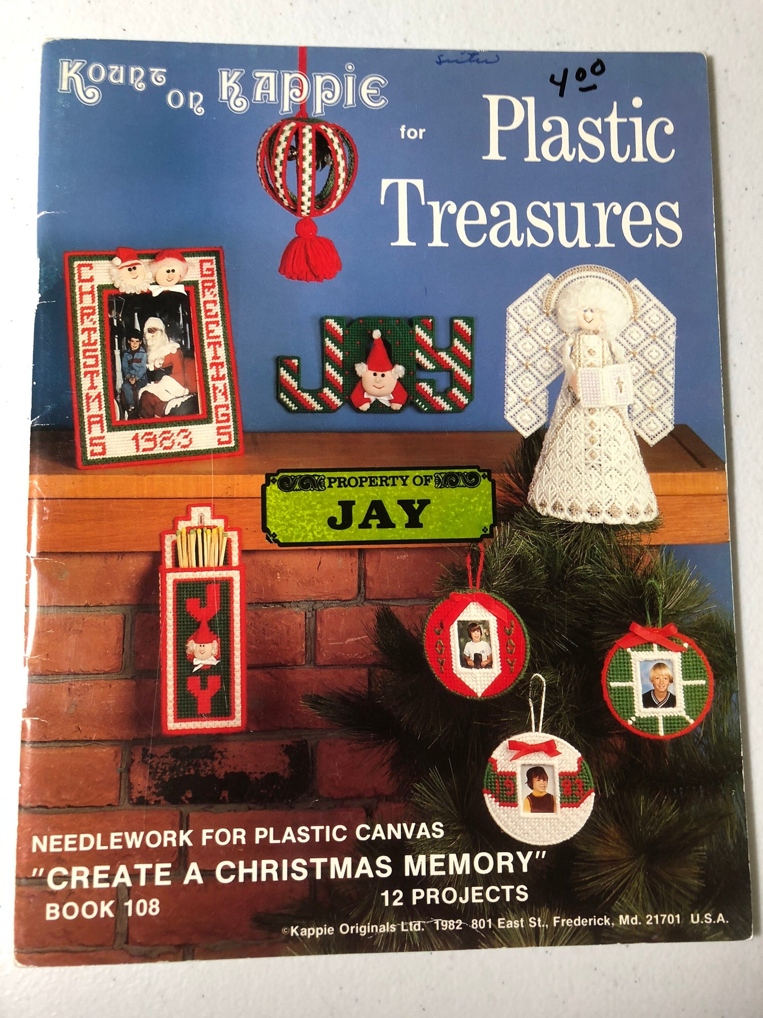 Kount on Kappie, Vintage 1982 Plastic Treasures,  for Plastic Canvas design Book 108, 12 Projects!