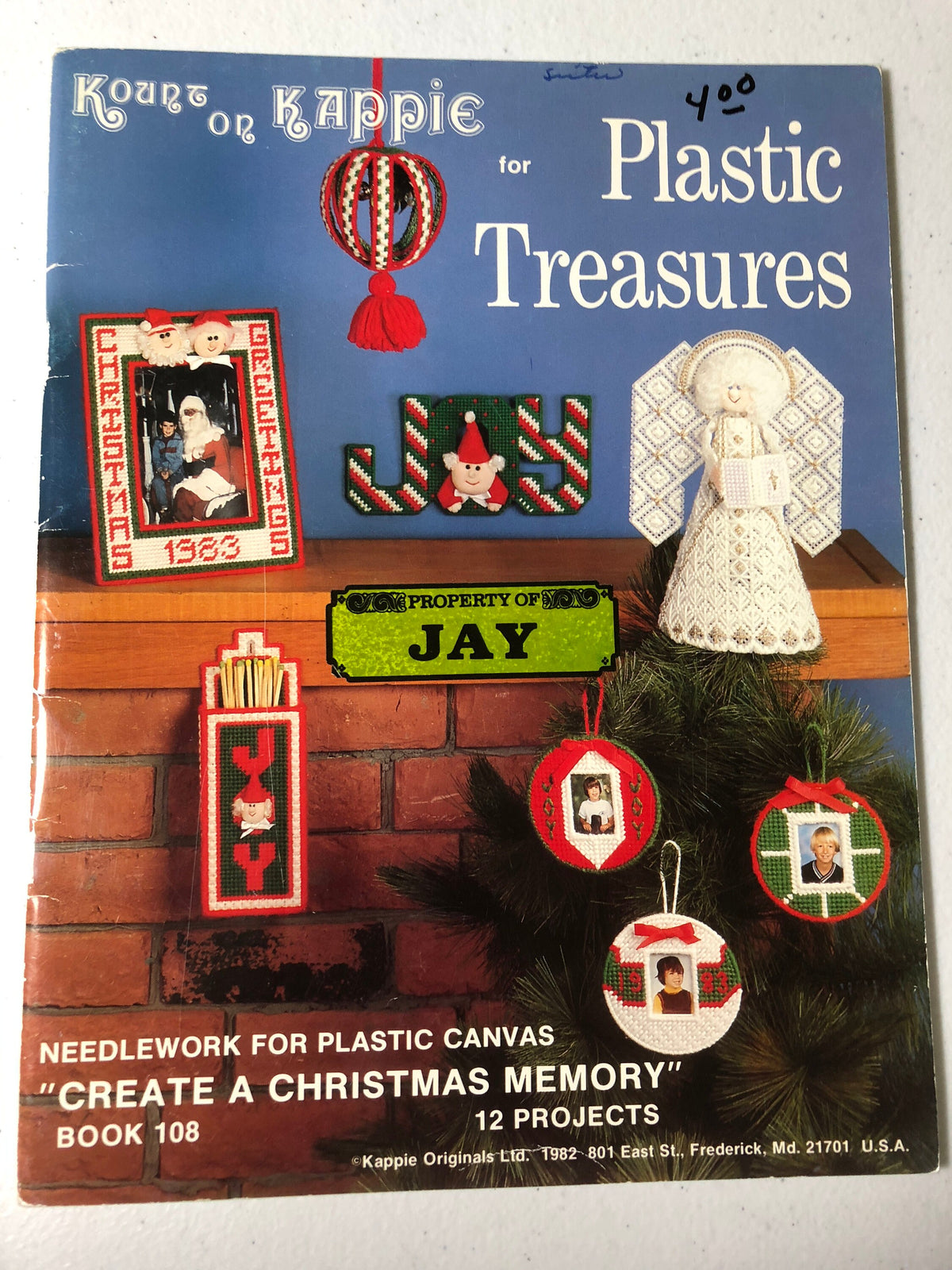 Kount on Kappie, Vintage 1982 Plastic Treasures,  for Plastic Canvas design Book 108, 12 Projects!