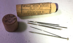 Vintage Wooden Machine Needle Tube with 7 needles for use in Singer new Style White Rotary