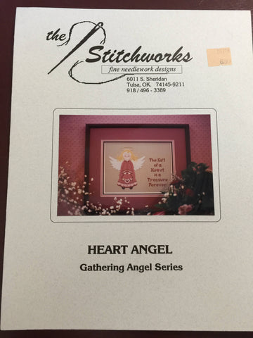 the Stitchworks, Vintage, 1996, Heart Angel,  Gathering Angel Series, counted cross stitch pattern