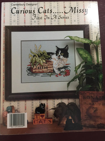 Canterbury Designs Missy Curious Cats by Dotty Schenk First in Series Vintage 1989 counted cross stitch pattern