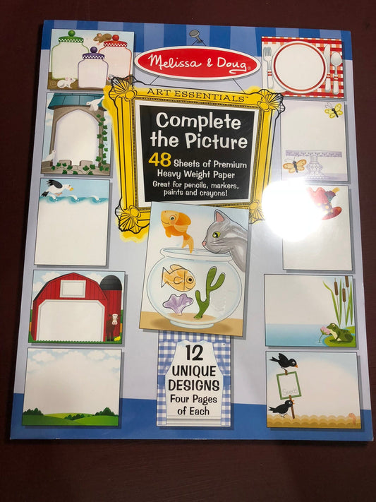 Melissa & Doug, Art Essentials, Complete the Picture, 48 Sheets, of Paper, You Finish, the Design