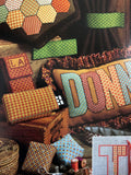 Leisure Arts Colorpoint collection of 18 colorful repeat needlepoint designs by Donna K Poster Leaflet 98 Vintage 1977