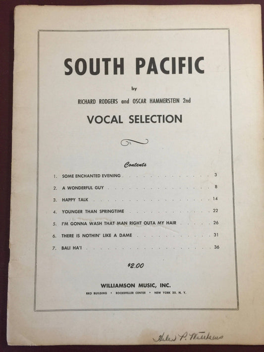 Bali Ha'i and 6 other Vintage 1949 songs From Roger's and Hammerstein's*