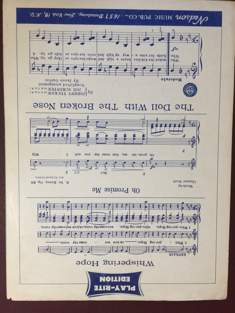 Vintage, 1958 "Let Us Break Bread Together", Adapted by O.S. Carr, Nelson Music, Sheet Music*