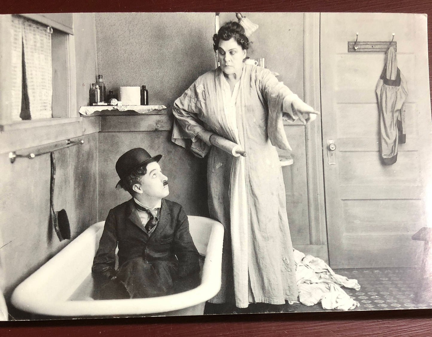 Charlie Chaplin and Phyllis Allen, in  PayDay 1922, Vintage Collectible 1986 Postcard, The Museum of Modern Art/Film Stills Archive ©1986