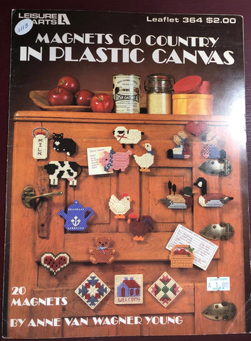 Vintage 1985 Magnets Go Country in Plastic Canvas Leisure Arts Leaflet 364