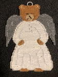 Handmade Bear Angel Plastic Canvas Vintage finished object