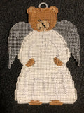 Handmade Bear Angel Plastic Canvas Vintage finished object