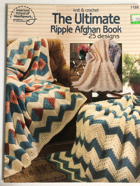 Vintage 1994 The Ultimate Ripple Afghan Book Leisure Arts Knit & Crochet Designs Book 1188 25 Designs