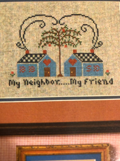 My Neighbor, My friend by Cindy Wilcox Country Goose Collection No. 8, Vintage 1986, Counted Cross stitch Pattern Booklet