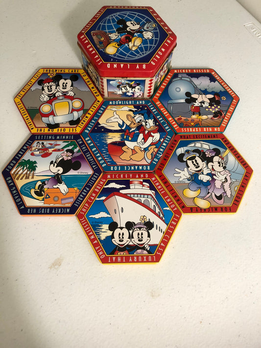 Disney's Mickey's Great Adventures, 6 Coasters in Vintage, Collectible Tin Set