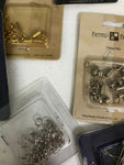 Jewelry making supplies, Bag of Eye pins, earring wires, etc. see pictures for further contents.
