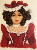 Vervaco, Doll in Red Dress, Counted Cross Stitch Kit stitched size 8 by 10.4 inches