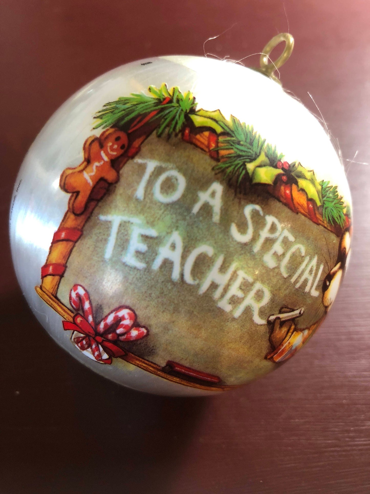 Hallmark, To A Special Teacher, Dated 1979, Satin Ball Ornament, QX2139