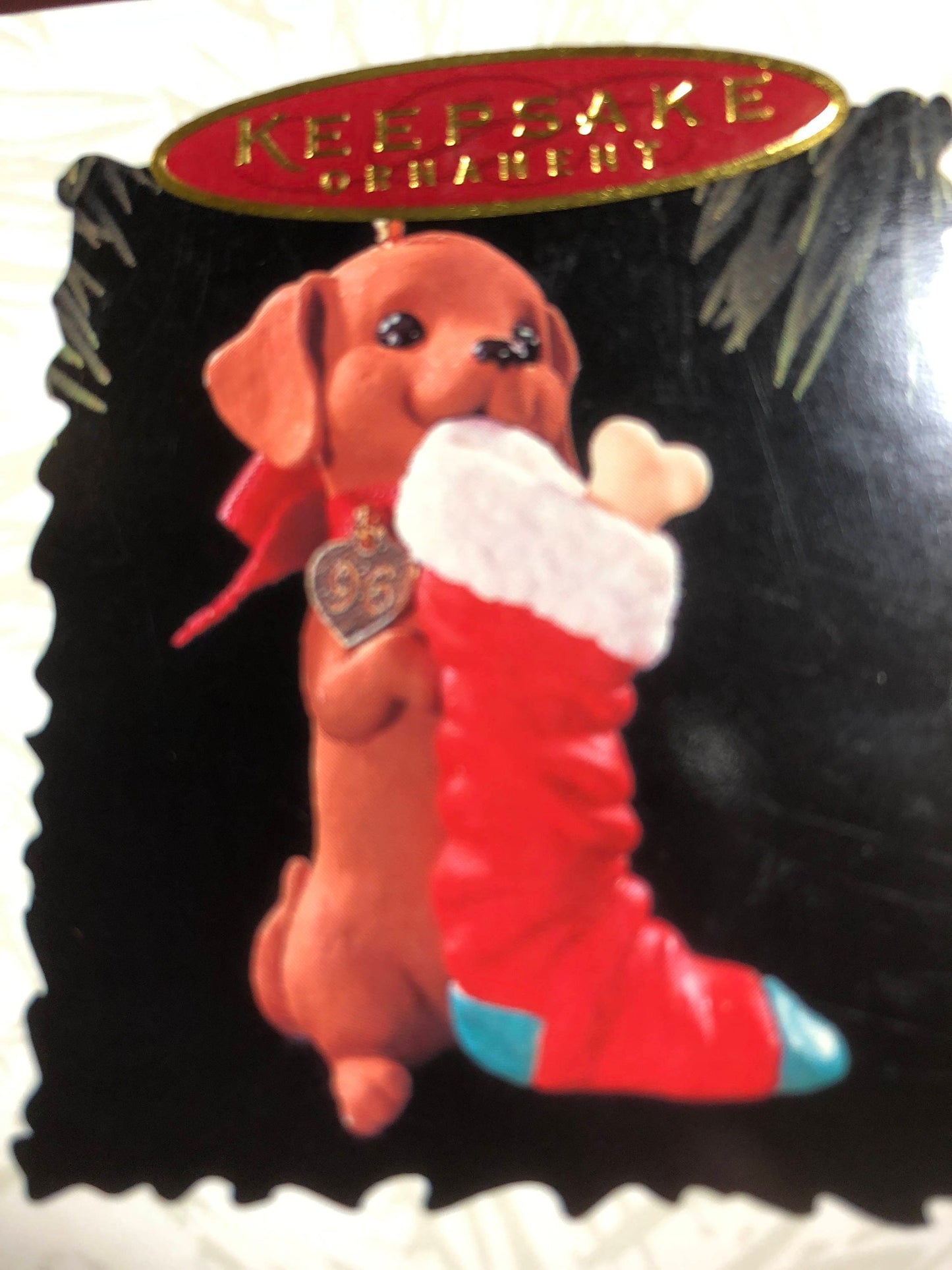 Hallmark, Puppy Love #6, Dachshund, Dated 1996, Keepsake Ornament, QX5651