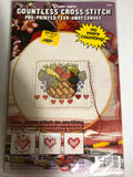 Vogart Crafts, Countless Cross Stitch, Fruit Basket, Pre-Printed Tear-Away Canvas