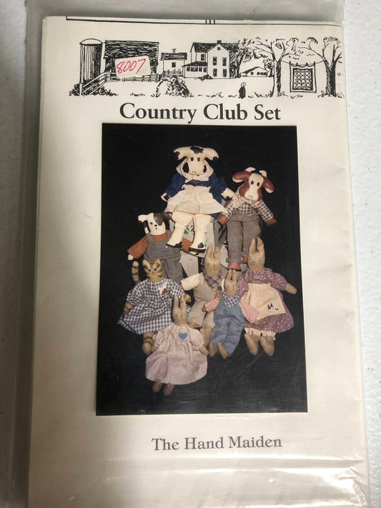Country Club Set, The Hand Maiden, Barn Animals, Stuffed Animal, Vintage 1988, Sewing Pattern, Very Hard To Find .