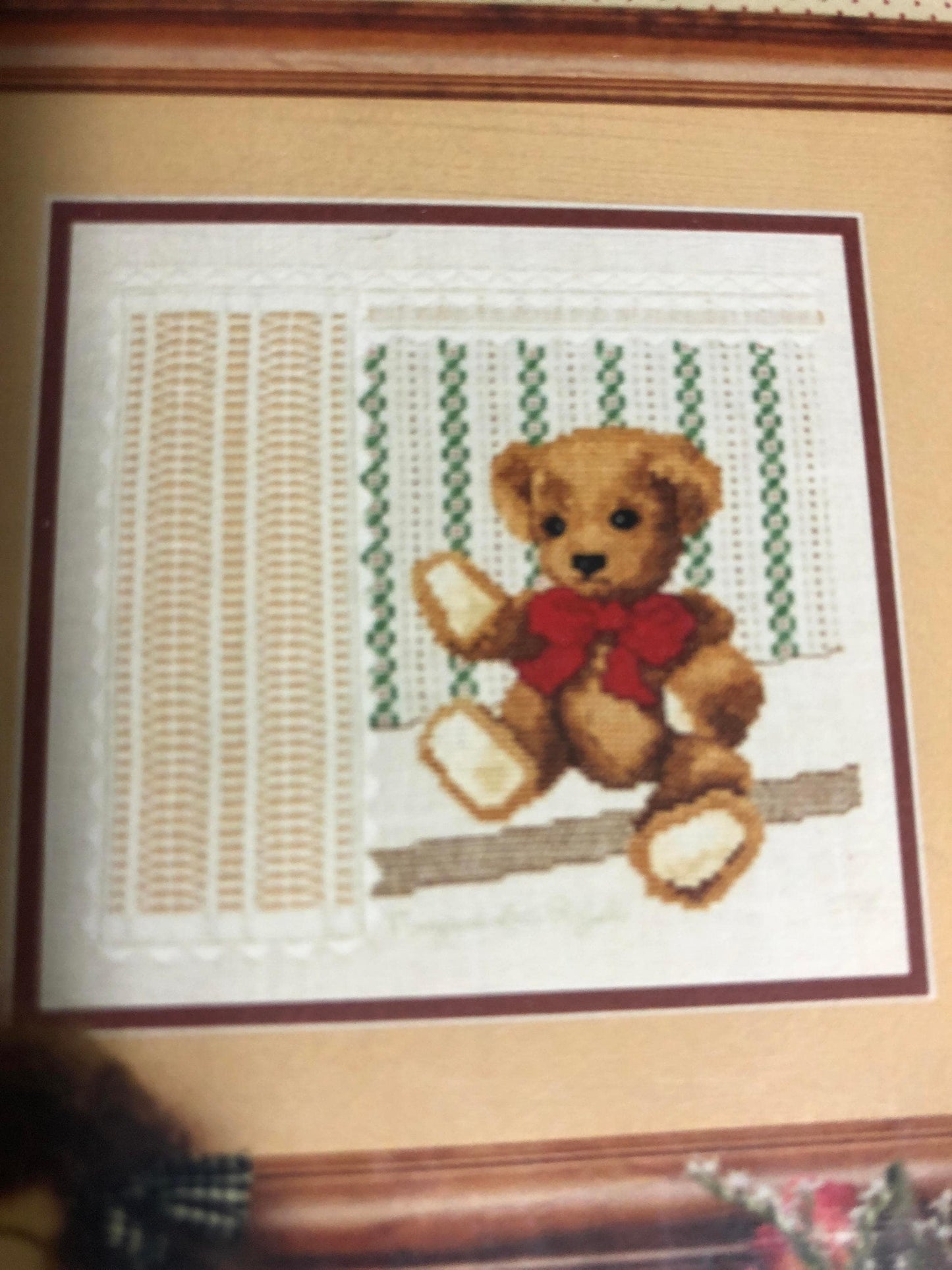 Designs by Margaret Lee, "Bear By the Window" Counted Cross Stitch Pattern