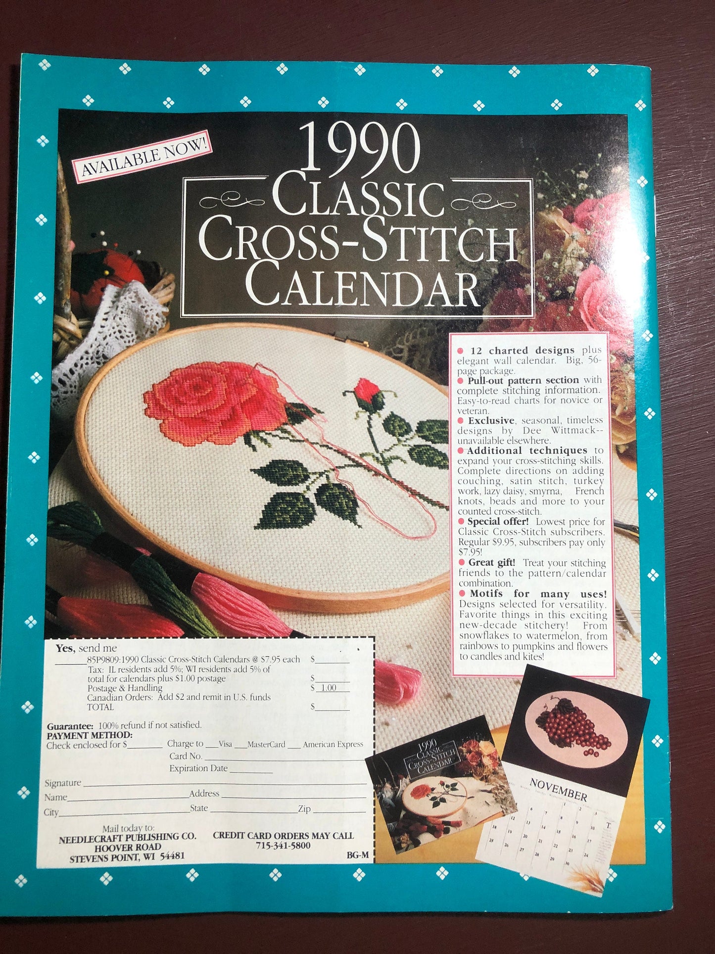 Classic Cross Stitch by Herchners Vintage 1989 magazine,June/July pillows, Antique Sampler Etc.