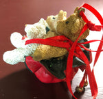 Three Bears in Santa's Sack, Kurt Adler, Vintage, Christmas, Ornament