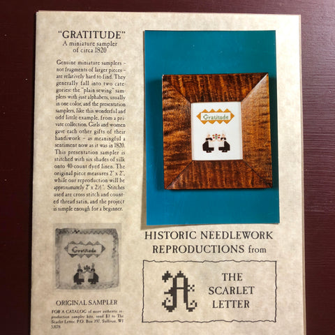 Gratitude, Historic Needlework Reproductions from the Scarlet Letter, Vintage, 1991, Counted Cross Stitch Pattern