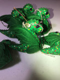 Set of 6, B Mizuno, Green Dragon, Vintage 1983, Christmas Ornaments