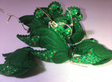 Set of 6, B Mizuno, Green Dragon, Vintage 1983, Christmas Ornaments