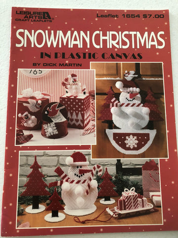 Leisure Arts, Snowman Christmas in Plastic Canvas, by Dick Martin, Leaflet 1654 Vintage 1996
