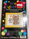 Mini Kidstitch, Wish Upon a Star, The Design Connection, Counted Cross Stitch Kit, 11 Count aida and Floss included, fits 3 by 5 inch frame
