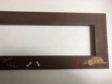 Hand Painted Wooden Puppy Theme Frame painted in Brown 19.5 by 4.25 inch wide / high (side to side) Inside Opening