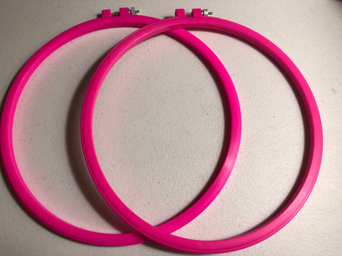 Embroidery Hoops, Set of Two, Hot Pink, Plastic, 10 inch
