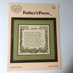 Cross My Heart Father's Poem Vintage1983 counted cross stitch pattern