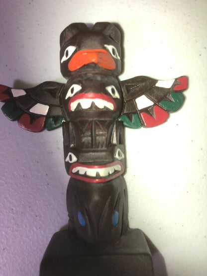 Native American, Alaska, Totem Pole, Vintage Collectible, Figurine