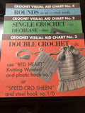 Coats & Clark, Crochet Charts, Set of Three, No 2, No 3, No 4, Vintage, Crochet Charts