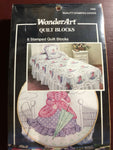 Wonder Art, Young Scarlet, Quit Blocks to Embroider, 6, 16 by 16 inch Quilted Blocks per Package, You will need*