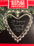 Hallmark, 25 Years Together, Dated 1990, Keepsake Ornament, QX489-6
