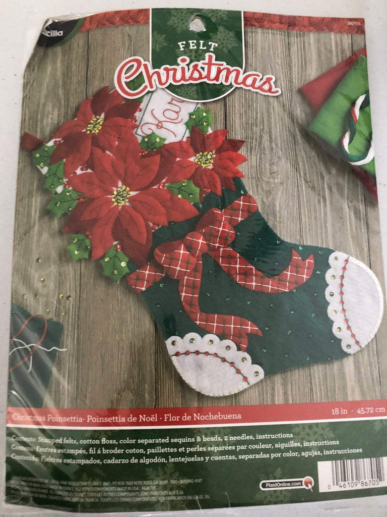 Bucilla Shopping Spree 18 Felt Christmas Stocking Kit 85433 Red