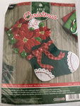 Plaid Bucilla Felt Christmas Christmas Poinsettia Kit 18", Includes Everything You Need to Make This Beautiful Felt Stocking