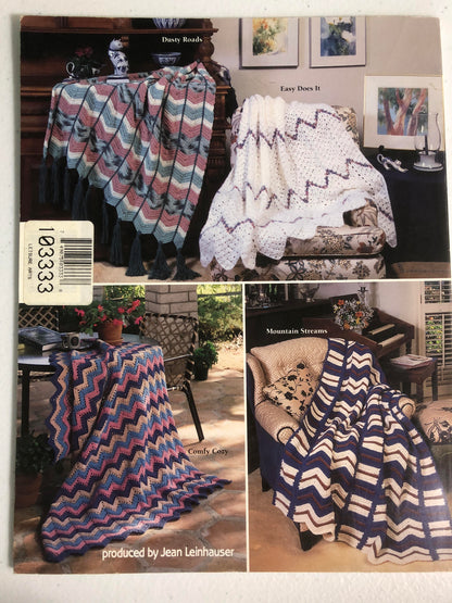 Vintage 1994 The Ultimate Ripple Afghan Book Leisure Arts Knit & Crochet Designs Book 1188 25 Designs