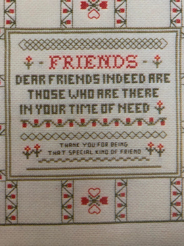 Friends, Country Crafts, Pat Waters, Leaflet No 43, Vintage 1978, Counted Cross, Stitch Pattern, Hard to Find