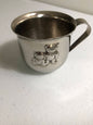 Silver Plated Baby Cup with Pressed in Teddy Bears, Vintage Collectible