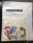 Dimensions, Country Doll Collection, 12 by 12 inch, Design Printed on Cotton Muslin Fabric, Vintage 1985, Crewel Kit*
