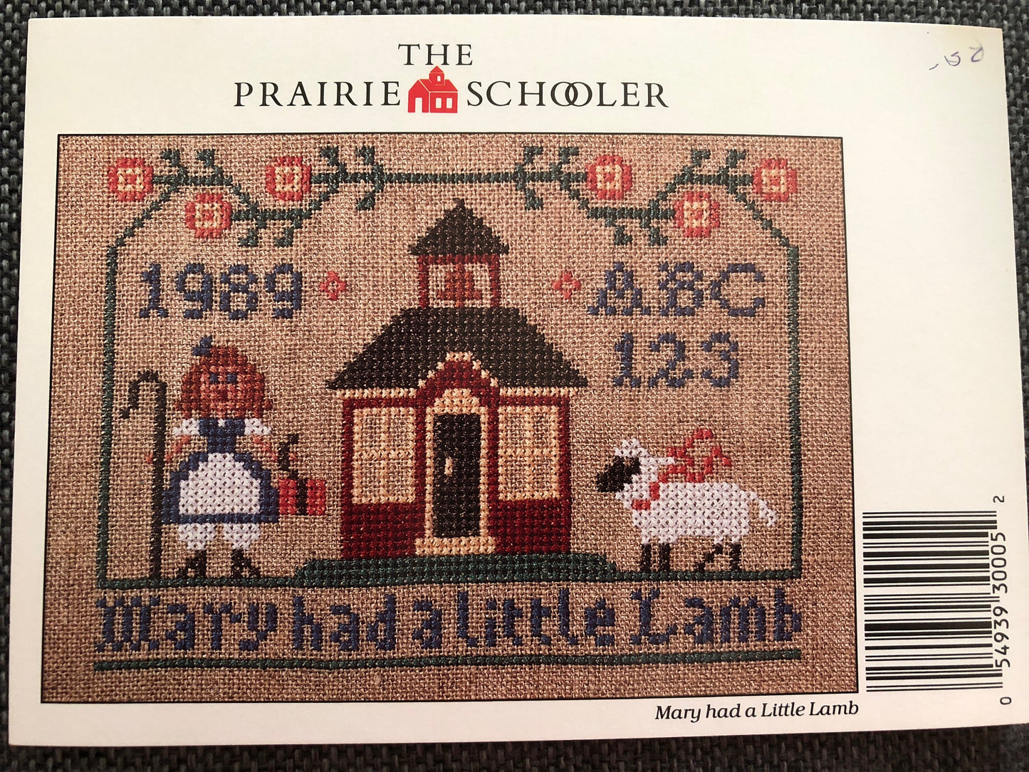 The Prairie Schooler, Mary Had A Little Lamb, Vintage 1989, Stitch Count, 58h by 78w, Counted Cross Stitch Pattern