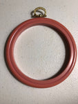 Small Rose Plastic Frame with Brass Hanging Hoop 4 inch