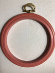 Small Rose Plastic Frame with Brass Hanging Hoop 4 inch